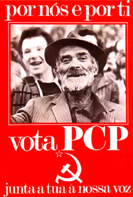 Cartaz eleitoral �Por n�s e por ti, vota PCP�/1975