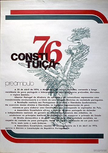 Cartaz com o Pre�mbulo da Constitui��o 1976