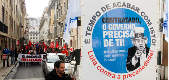 26 Marco, Manifestacao de Jovens Trabalhadores