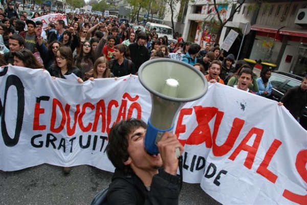 Manifestacao dos estudantes ens. secundario em Lisboa