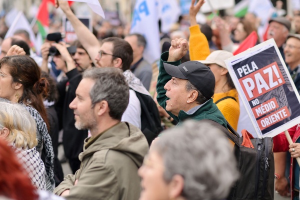 Manifestação de solidariedade com o povo palestiniano