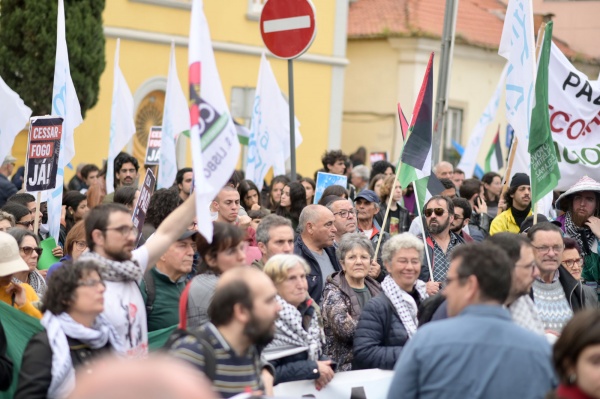 Manifestação de solidariedade com o povo palestiniano