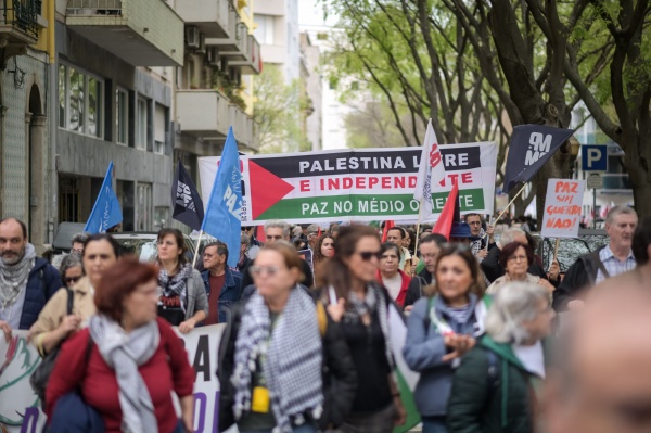 Manifestação de solidariedade com o povo palestiniano
