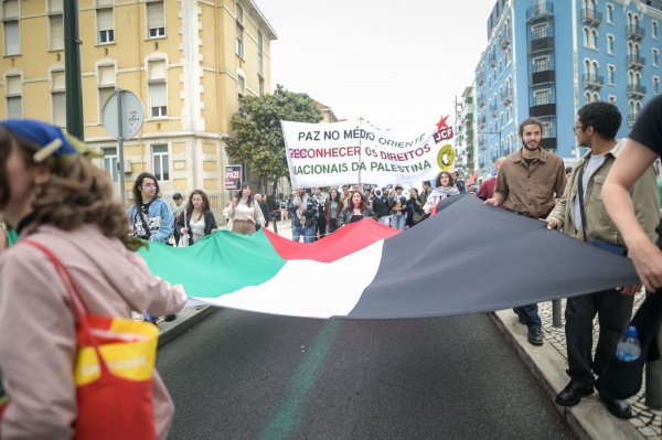 Manifestação de solidariedade com o povo palestiniano