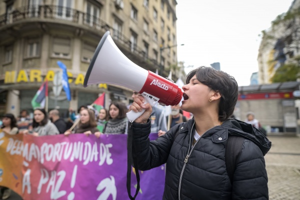 Manifestação de solidariedade com o povo palestiniano