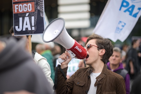Manifestação de solidariedade com o povo palestiniano