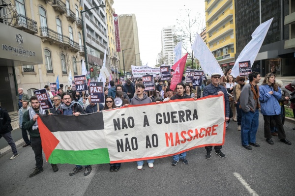 Manifestação de solidariedade com o povo palestiniano