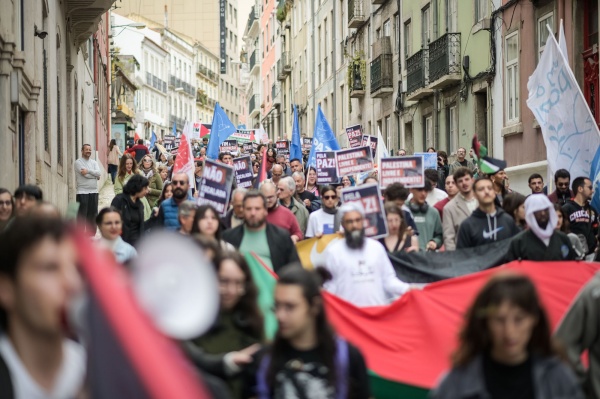 Manifestação de solidariedade com o povo palestiniano