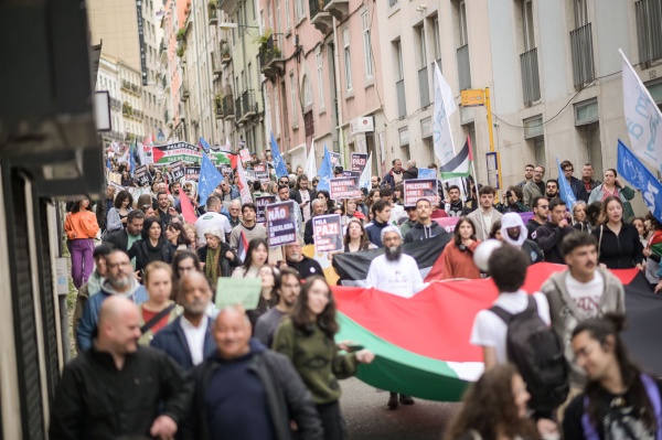 Manifestação de solidariedade com o povo palestiniano