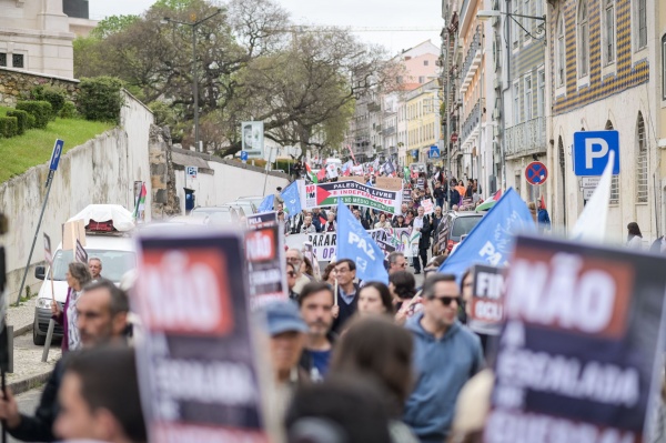 Manifestação de solidariedade com o povo palestiniano