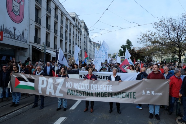 Manifestação pela Paz no Médio oriente. Pelo fim da ocupação da Palestina