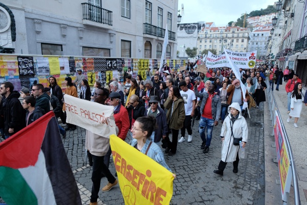 Manifestação pela Paz no Médio oriente. Pelo fim da ocupação da Palestina