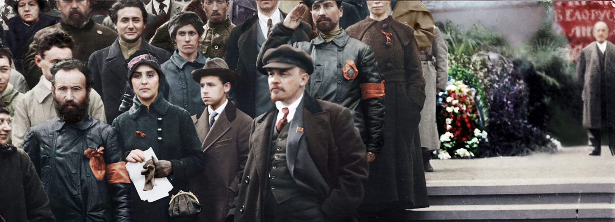 Lénine assiste ao desfile das tropas Vsevobuch, Moscovo, 25 de Maio de 1918 (Fotografia colorida por Klimbim)
